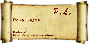 Popa Lajos névjegykártya
